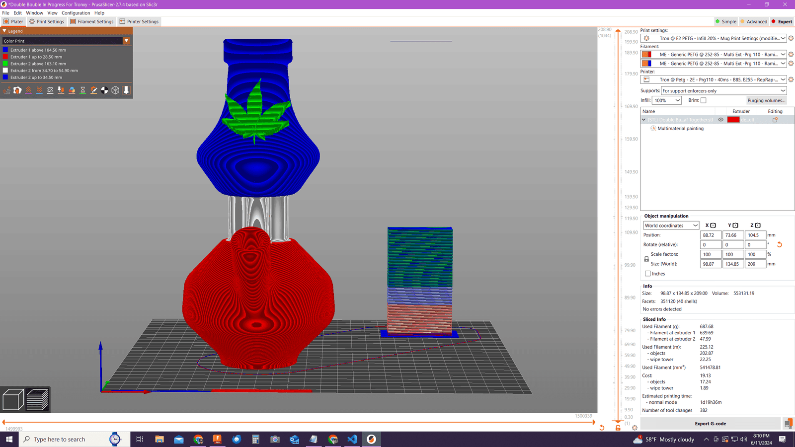 HoodBilly Haven, Prusa Slicer Screen Shot