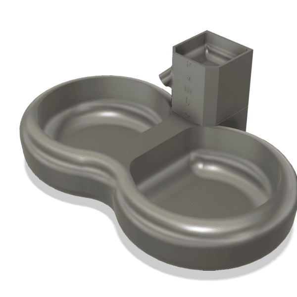 Customizable - Auto Flow Cat Double Bowl - Cat Size - Additive Manufactured In The U.S.A. - Image 3