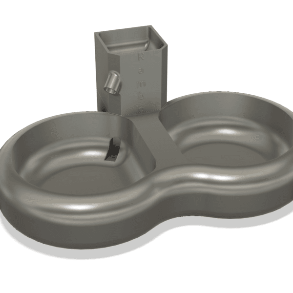 Customizable - Auto Flow Cat Double Bowl - Cat Size - Additive Manufactured In The U.S.A.